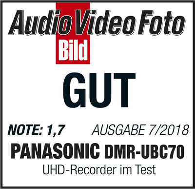 Panasonic DMR-UBC70EGK UHD Recorder (500GB HDD, 4K Blu-ray Disc, WLAN, 4K VoD, UHD TV Empfang, 2x DV