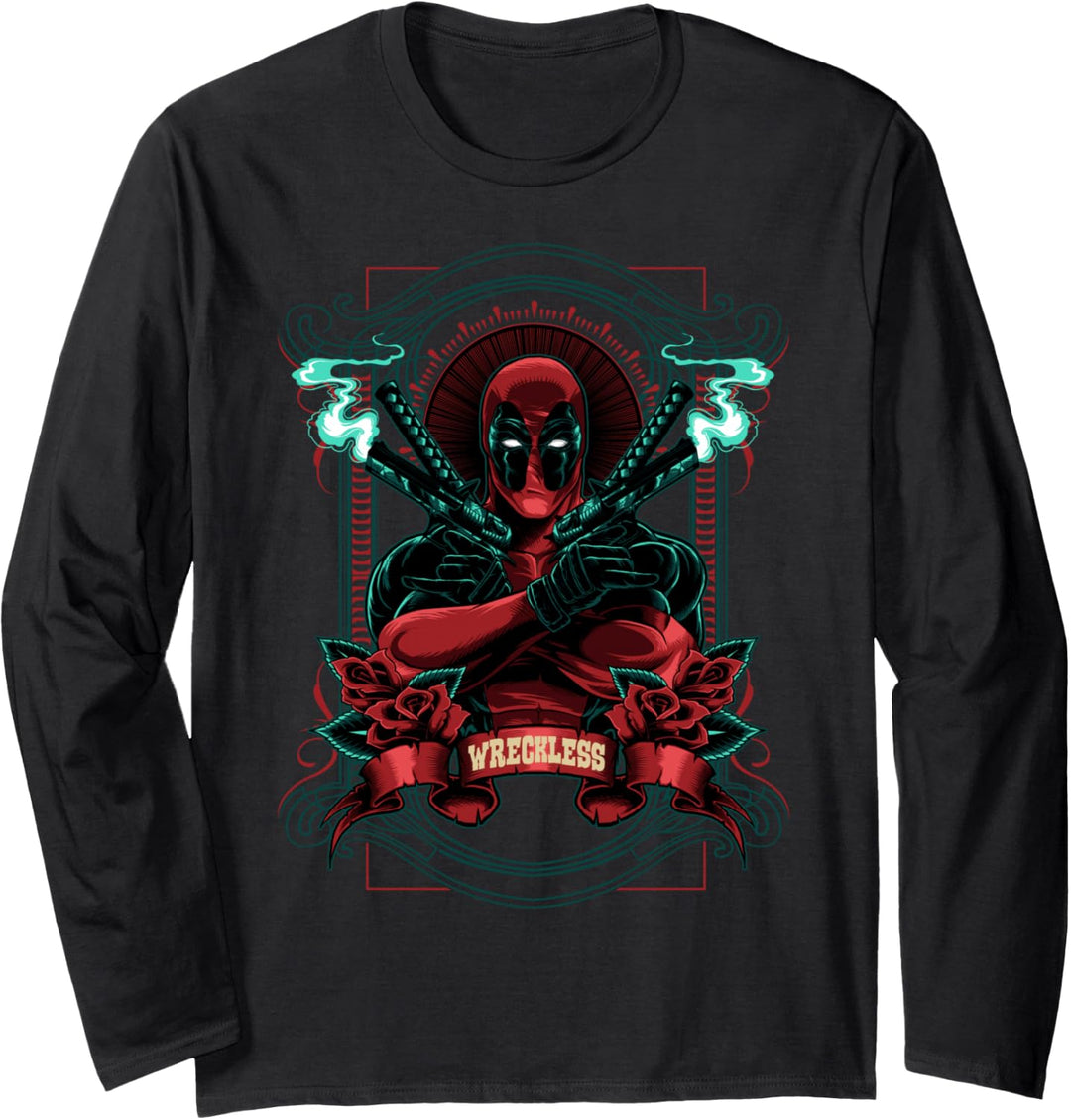 Marvel Deadpool Wreckless Portrait Langarmshirt