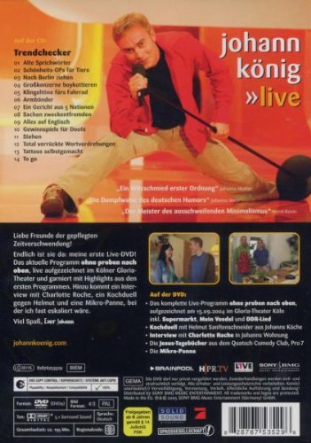 Johann König - Ohne Proben nach oben: Live (+ Audio-CD) [2 DVDs], DVD