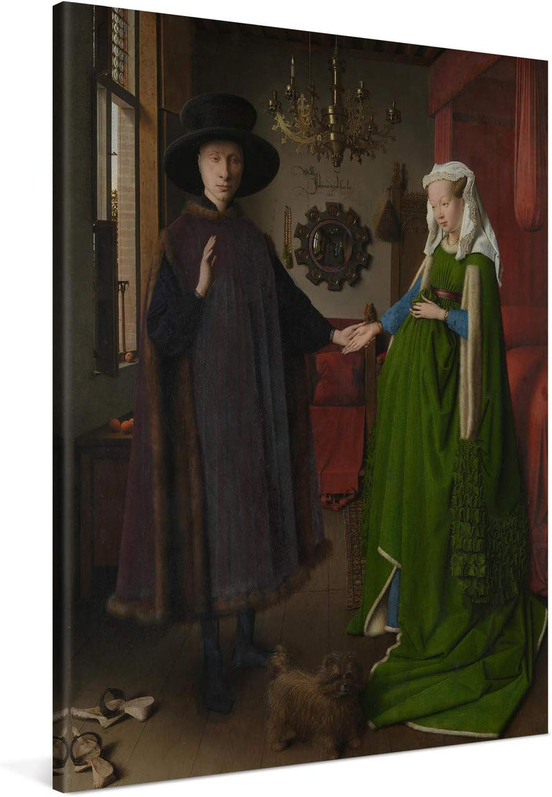 PICANOVA – Jan van Eyck – The Arnolfini Portrait 75x100cm – Bild auf Leinwand – Premium Kunstdruck A