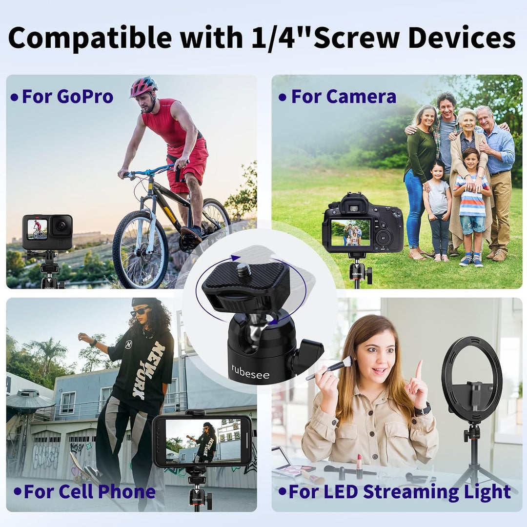 rubesee 62.5cm Mini Stativ Kamera, Tischstativ für Fotografie, Handy Stativ mit 5 Stufen Einstellung