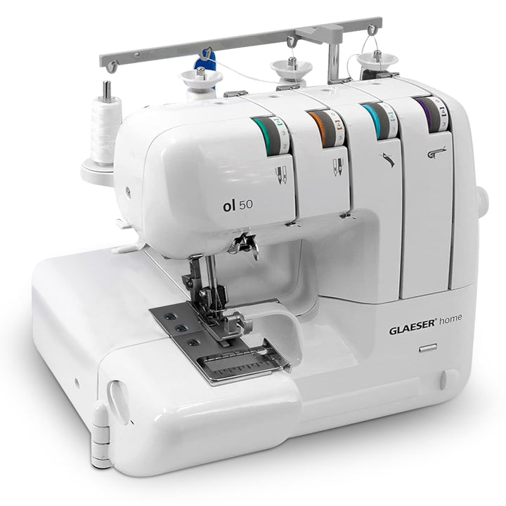 GLAESERhome | Overlock Nähmaschine ol 50 | Näht u. Schneidet in einem Arbeitsschritt | Overlock Masc