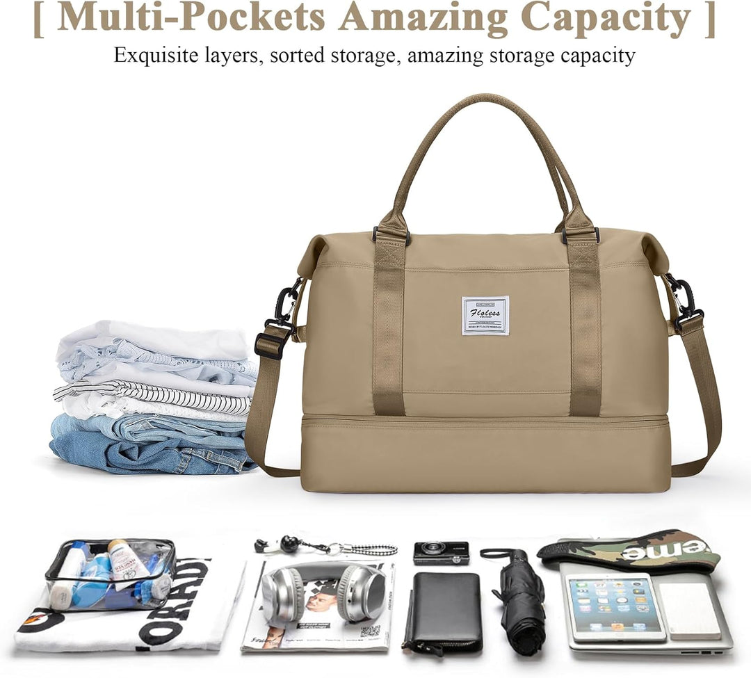 Reisetasche Damen Handgepäck Tasche Sporttasche Weekender Bag Schwimmtasche Wasserdicht Travel Bag D
