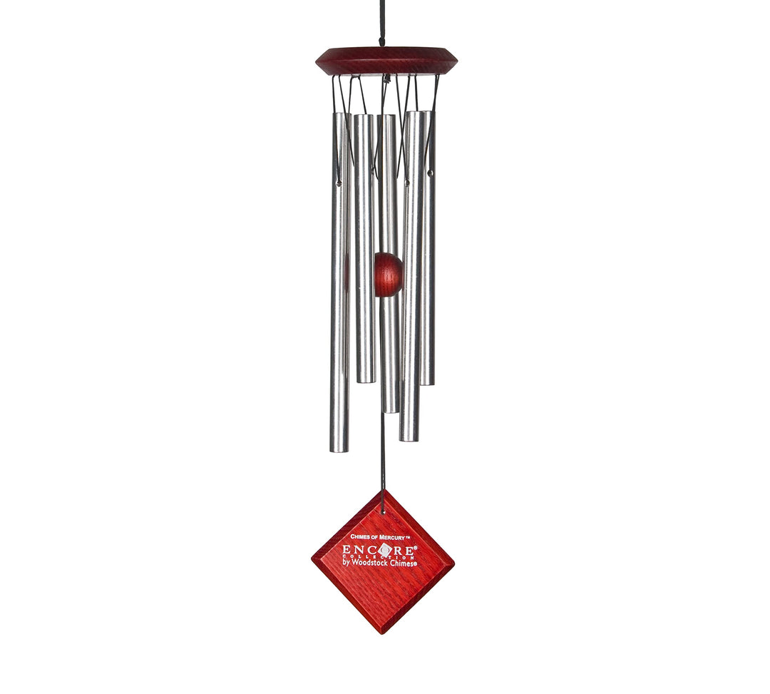 Woodstock Encore Collection Windspiel Chimes of Mercury, silber Silber / Schwarz 35,6 cm, Silber / S