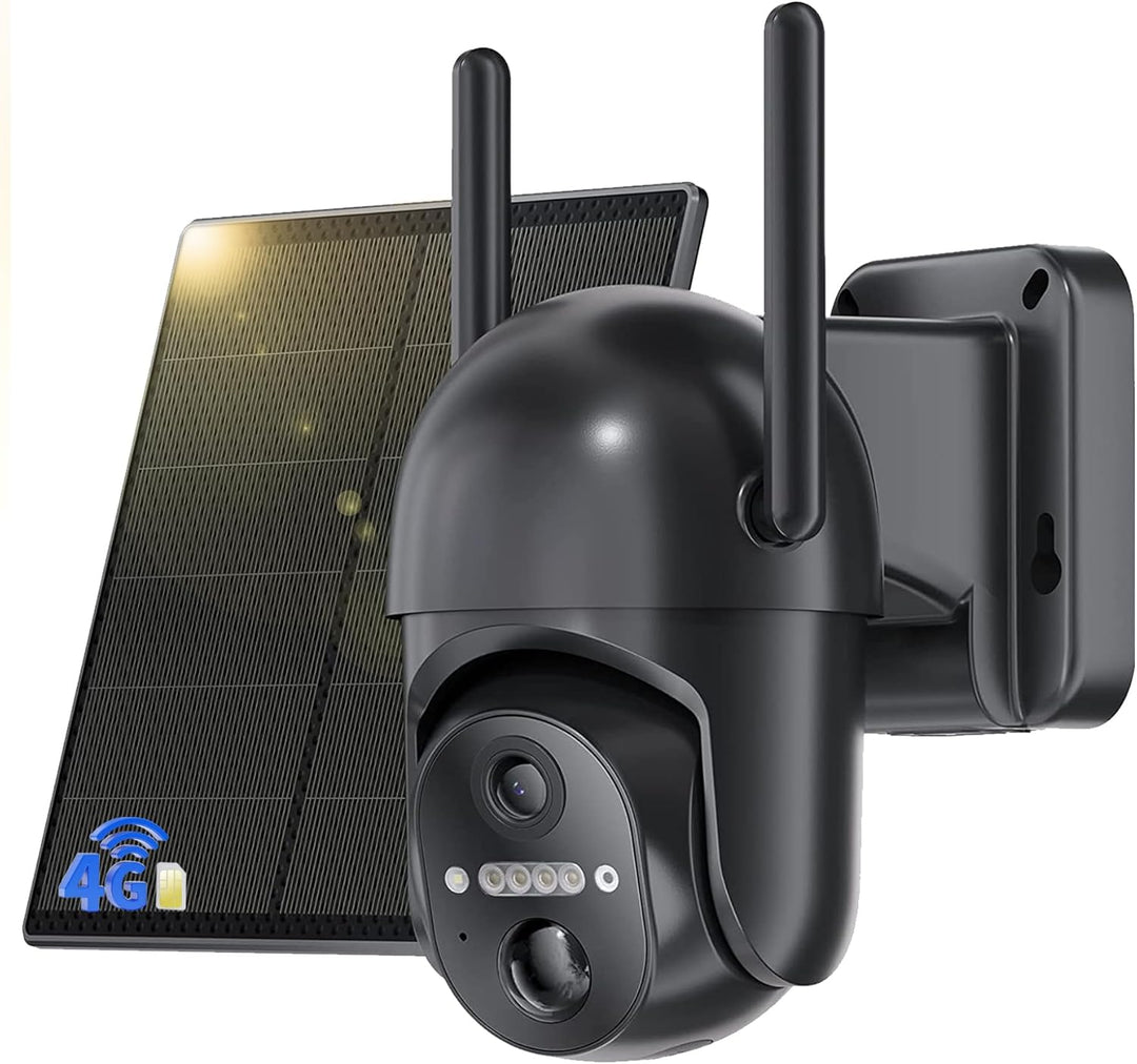 4G LTE Überwachungskamera Aussen Akku mit SIM Karte, 2K Kabellos Solar PTZ IP Kamera Outdoor Ohne WL