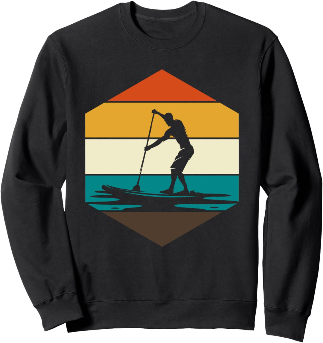 Sportler Hobby Stand Up Paddler Retro Stand Up Paddling Sweatshirt