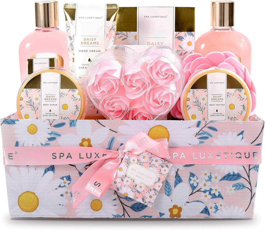 SPA LUXETIQUE Damen Bade Geschenkset - Beauty Set für Sie 12tlg Geburtstagsgeschenk, Gänseblümchendu