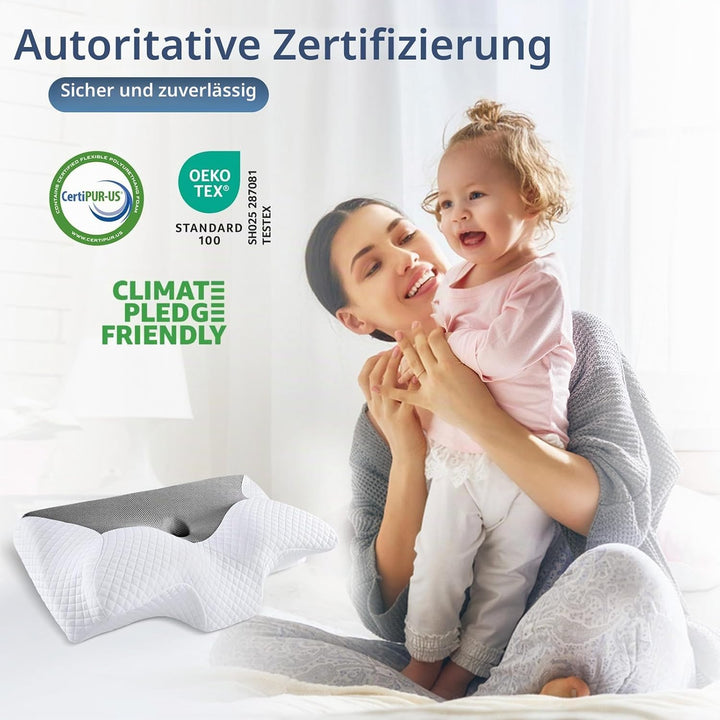 HOMCA Orthopädisches Kissen Memory Foam Nackenstützkissen für HWS Ergonomisches Kopfkissen für Rücke