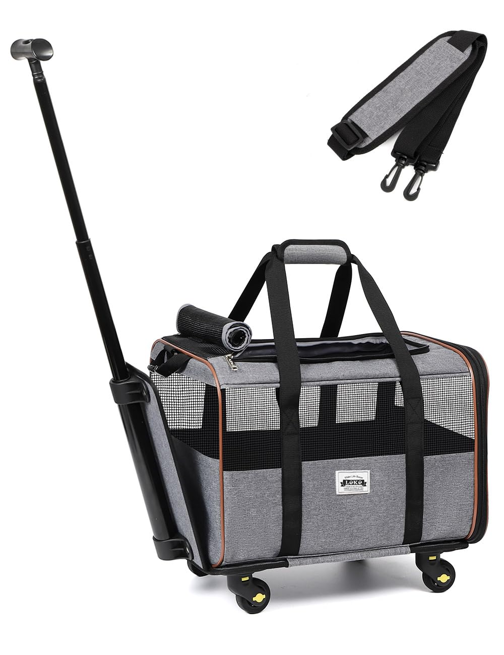 Hunde Transportbox mit Rollen, Katzen Wagen für Transport, transporttasche Hund klein für Auto, Katz