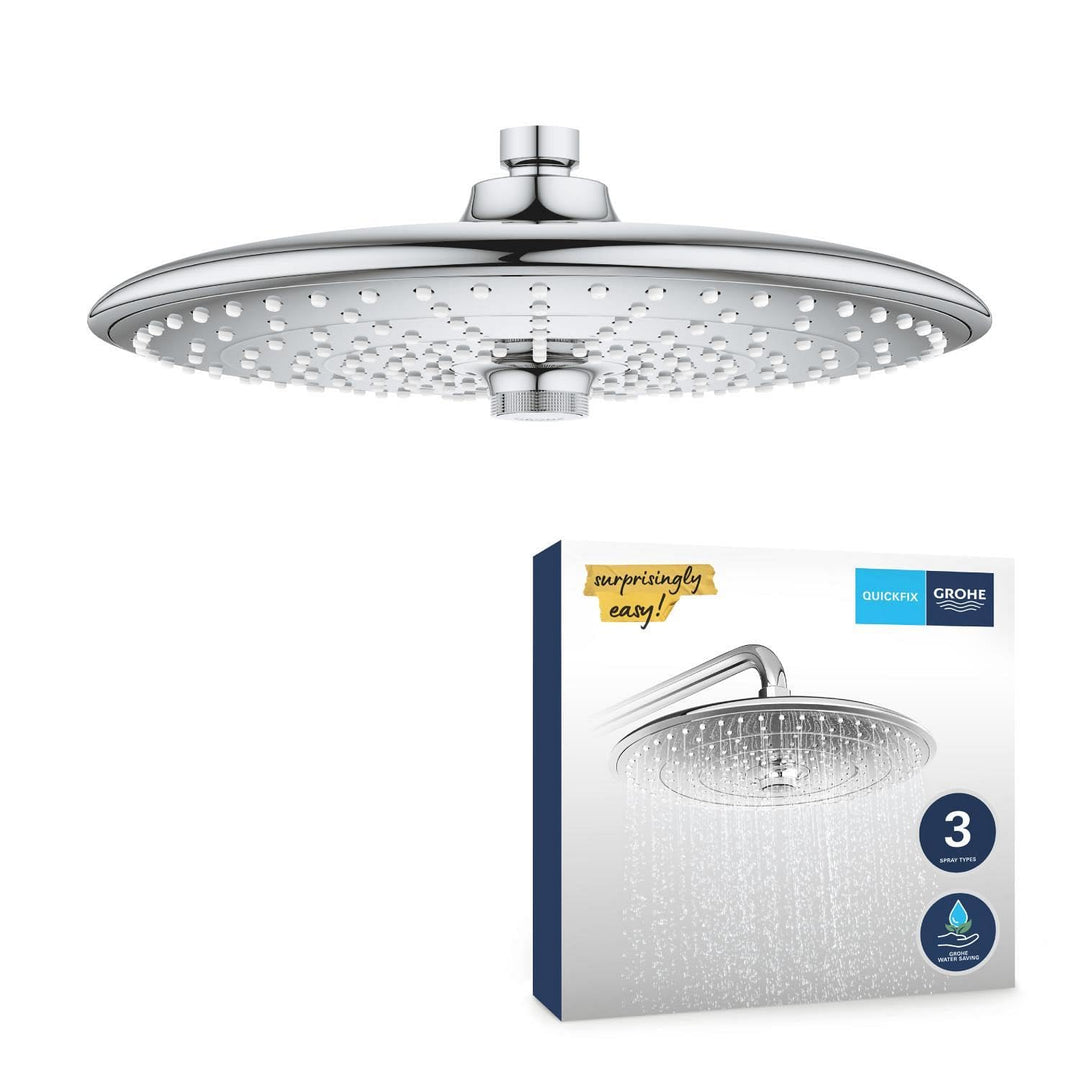 GROHE Vitalio joy 260 - Kopfbrause (wassersparend, 3 Strahlarten, Antikalk-System), chrom, 26462000