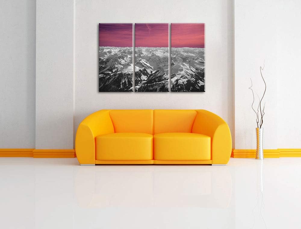 kollossalen Alpen mit Schneespitzen schwarz/weiss 3-Teiler Leinwandbild 120x80 Bild auf Leinwand, XX
