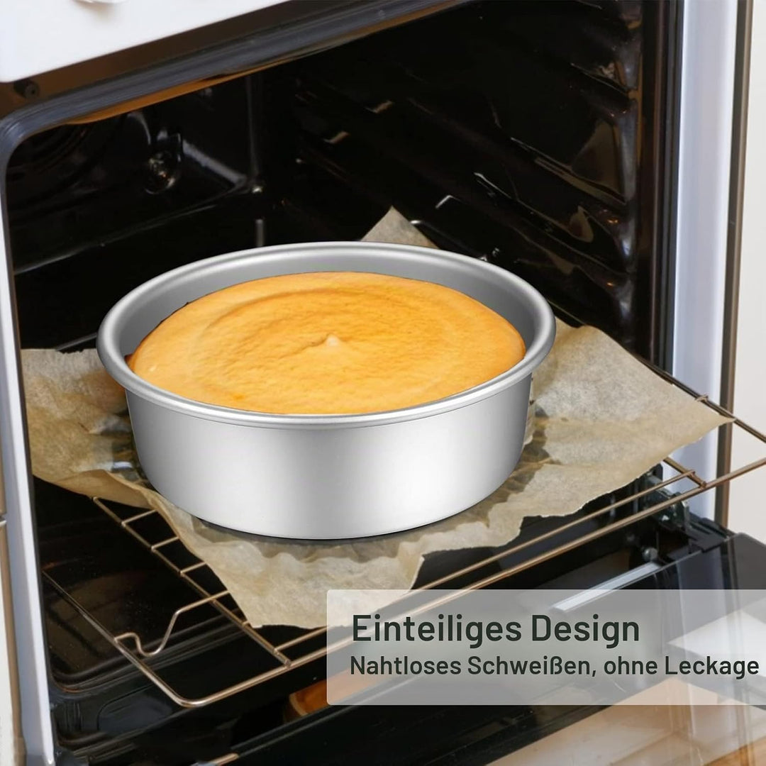 Gesentur Kuchenform Rund Backformen Set aus Eloxiertem Aluminium Antihaftbeschichtung, mit Boden Abn