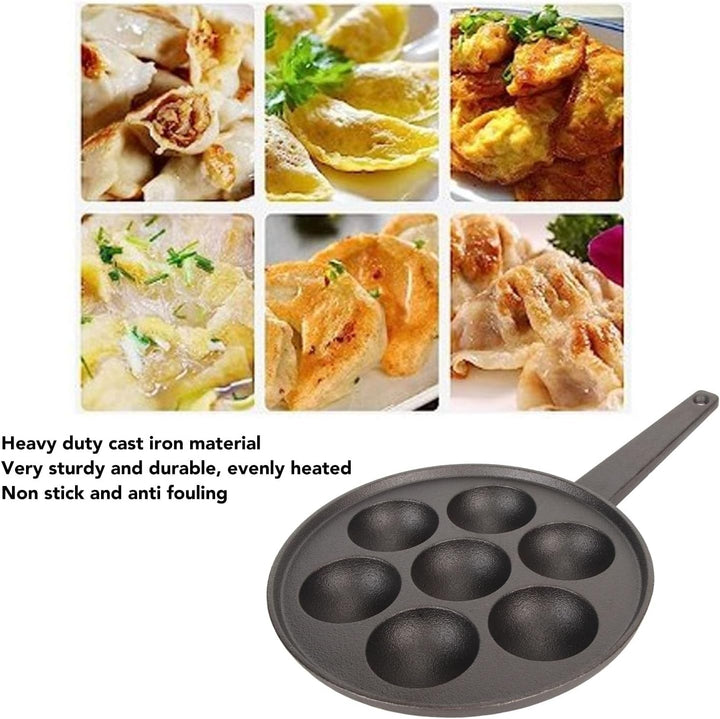 generic 7-Loch-Takoyaki-Grillpfanne aus Gusseisen mit Antihaftbeschichtung – Vertieftes und Vergröss