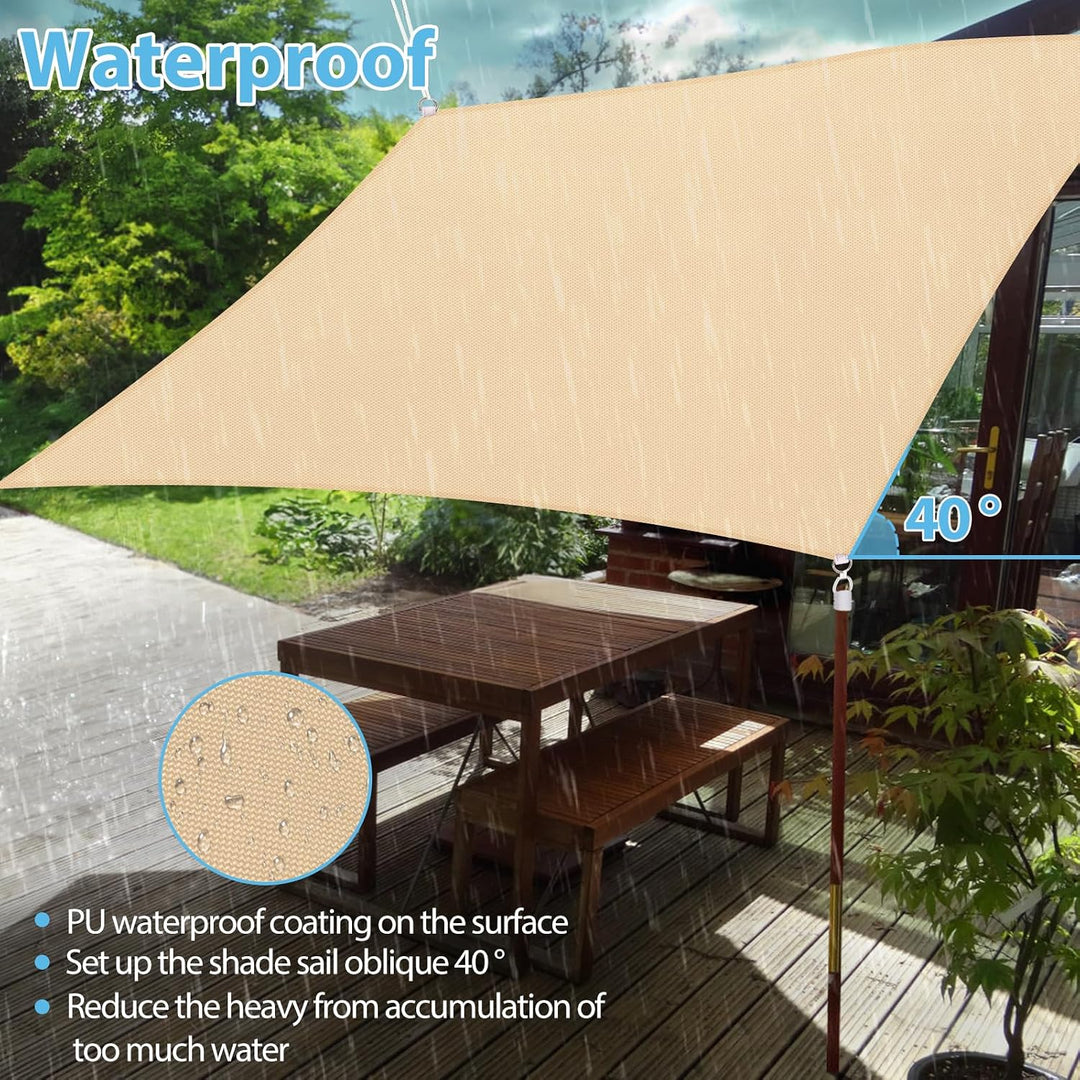 Sonnensegel 4x5m, Sonnenschutz Wasserdicht Windschutz Sonnensegel UV Schutz 99% Sunsegel mit Ösen Sc