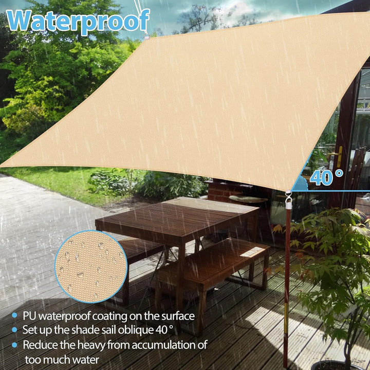 Sonnensegel 4x5m, Sonnenschutz Wasserdicht Windschutz Sonnensegel UV Schutz 99% Sunsegel mit Ösen Sc