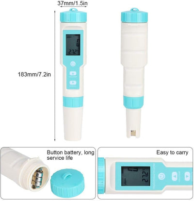 Wasserqualitätstester, PH TDS EC ORP -Tester, wasserdichte elektronische Salzgehalthydrometer -Wasse