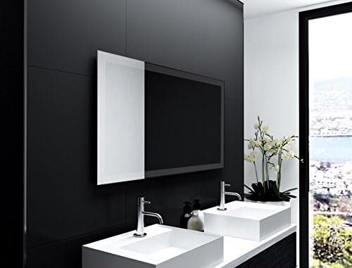 SARAR | LED Badspiegel Sete mit LED-Beleuchtung, eckiger Wandspiegel mit rundum Beleuchtung, Leuchts