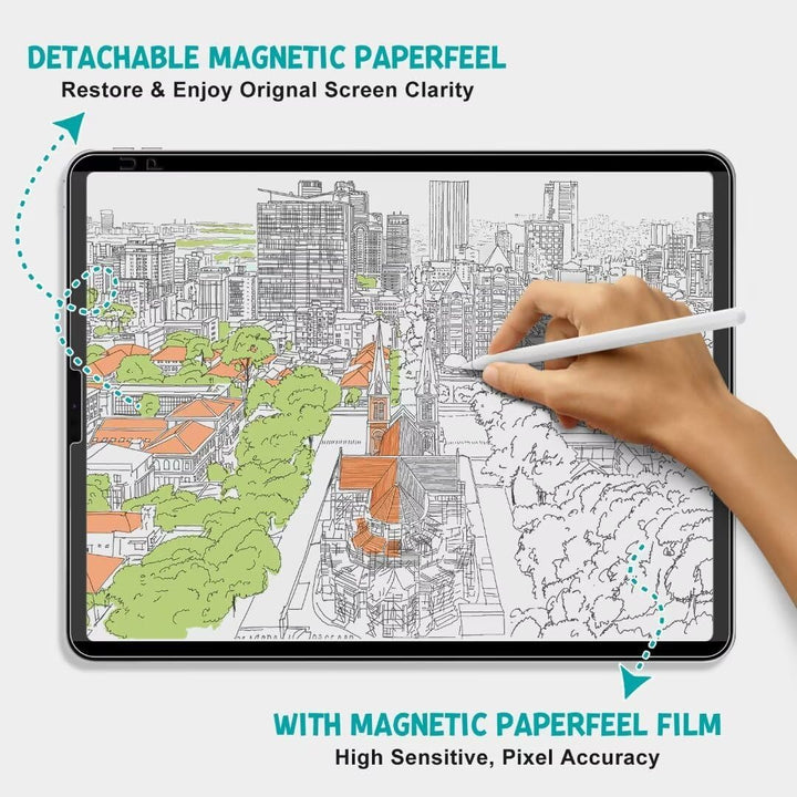 PAPERFEEL Magnetischer Folie für iPad Air 11 2024 M2 Schutzfolie, Matt Papier Magnetisch Folie zum S