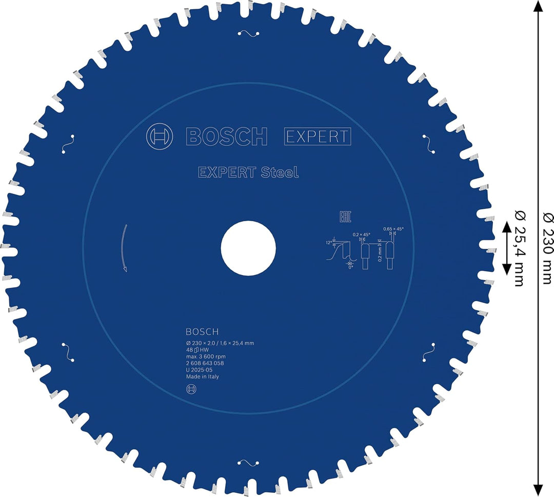 Bosch Accessories Bosch Professional 1x Kreissägeblatt Expert for Steel (für Stahl, Sägeblatt Ø 230