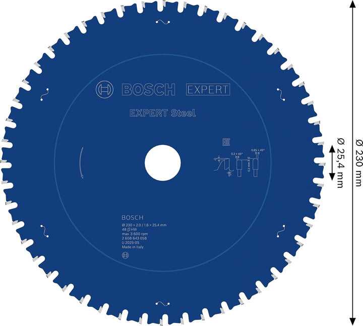 Bosch Accessories Bosch Professional 1x Kreissägeblatt Expert for Steel (für Stahl, Sägeblatt Ø 230
