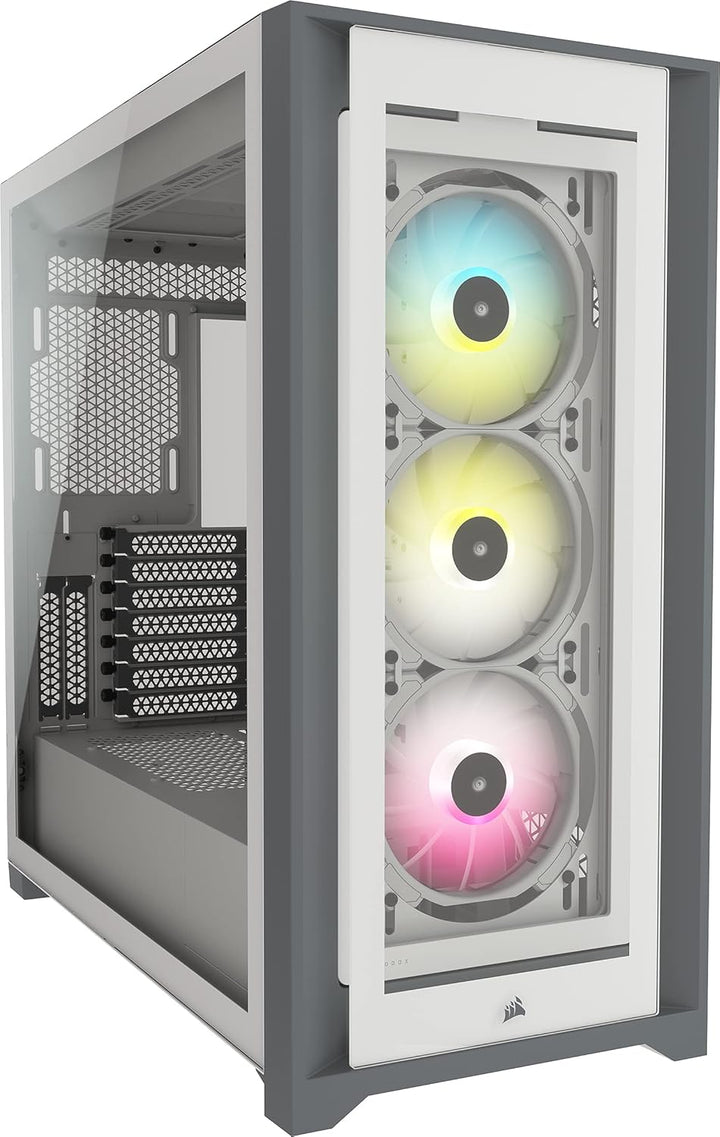 Corsair iCUE 5000X RGB Mid-Tower-ATX-PC-Smart-Gehäuse mit Gehärtetem Glas (Vier Paneele aus Gehärtet