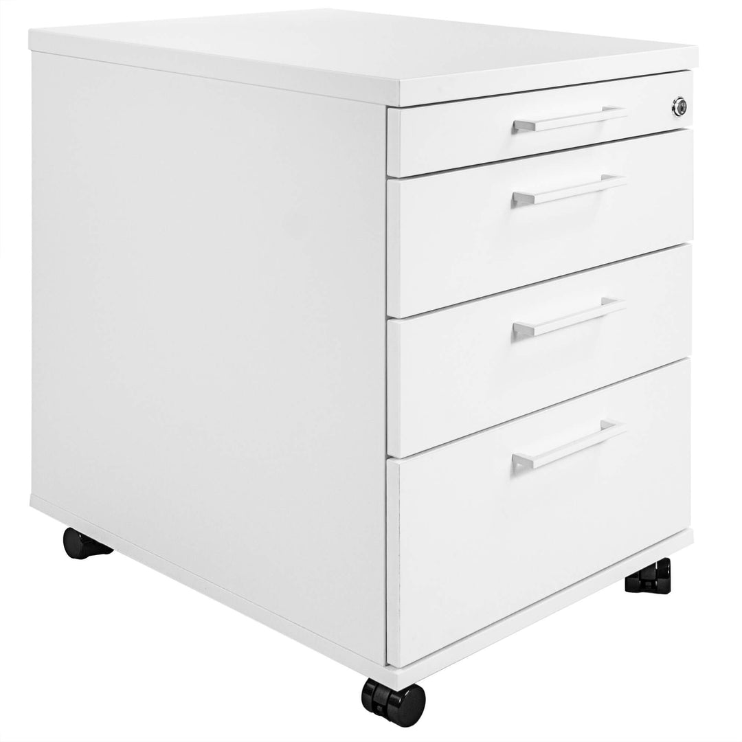 Profi Rollcontainer 60cm tief weiss Rollschrank Büro Container Optima