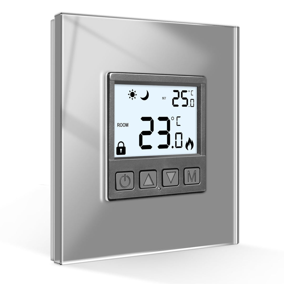 CNBINGO Digitales Thermostat Unterputz mit Kristallglas-Rahmen für Antriebssteuerung elektrische ode