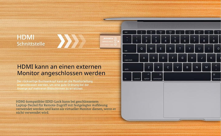 FUERAN Edid-Emulator-Adapter (4 Generation), HDMI kompatibel mit Mac Thunderbolt auf HDMI-Switches/E