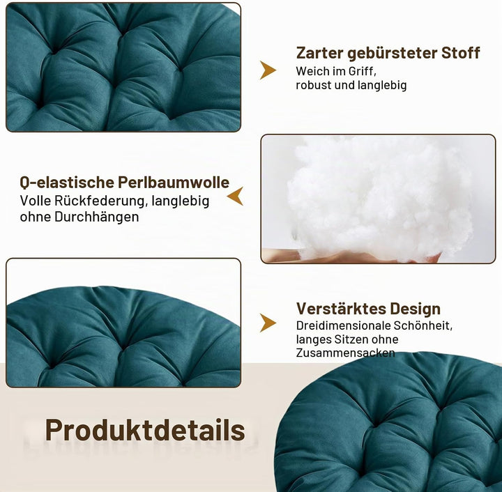 4er Set Stuhlkissen Rund, 40cm Bequemes Sitzkissen Gefüllte Sitzkissen, Runden Bodenkissen Stuhlaufl