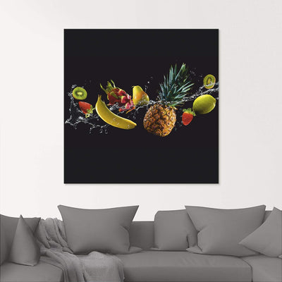 ARTland Glasbilder Wandbild Glas Bild einteilig 60x45 cm Querformat Küchenbilder Obst Früchte Kiwi E