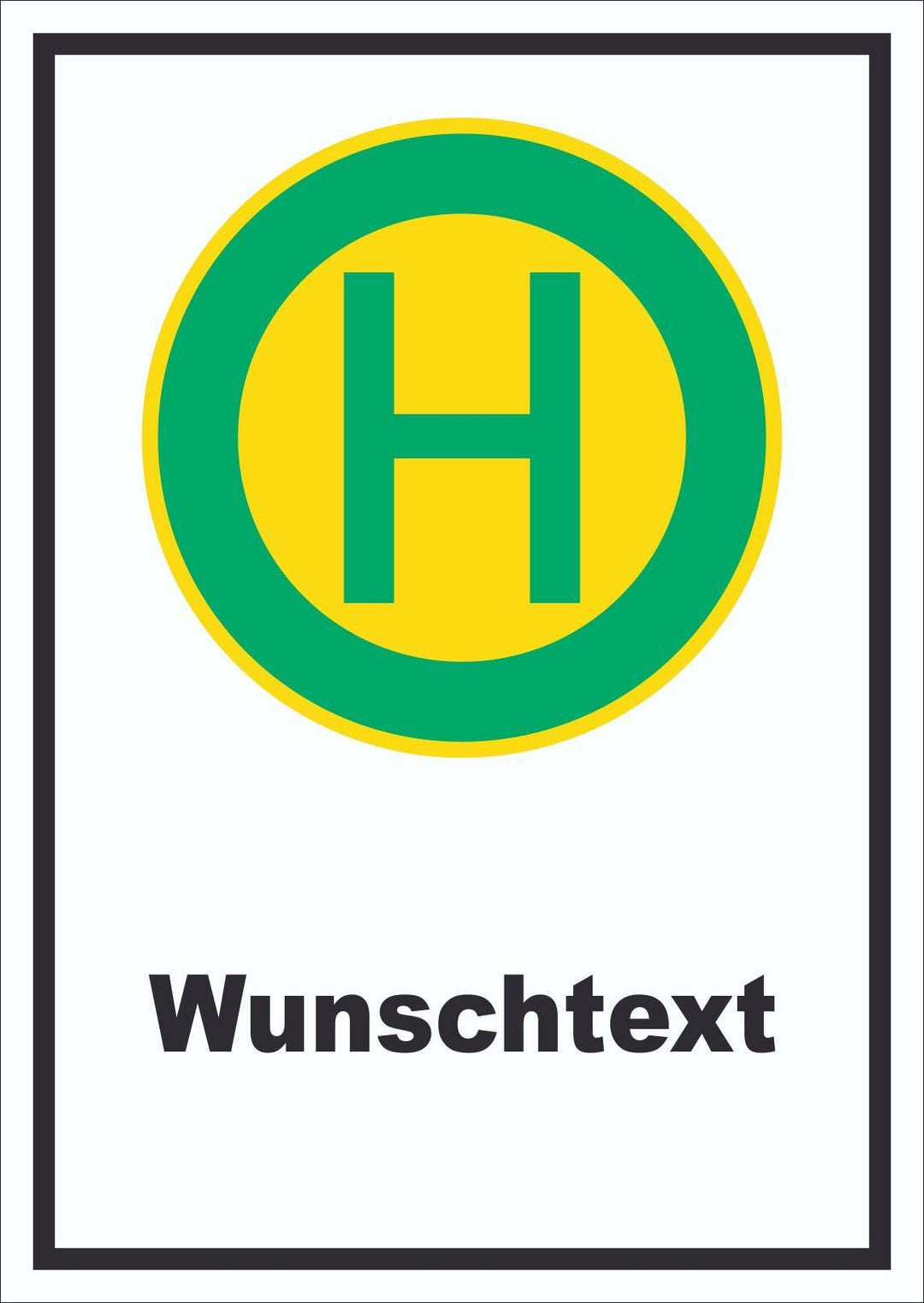 Schild Haltestelle mit Wunschtext hochkant A2 (420x594mm), A2 (420x594mm)