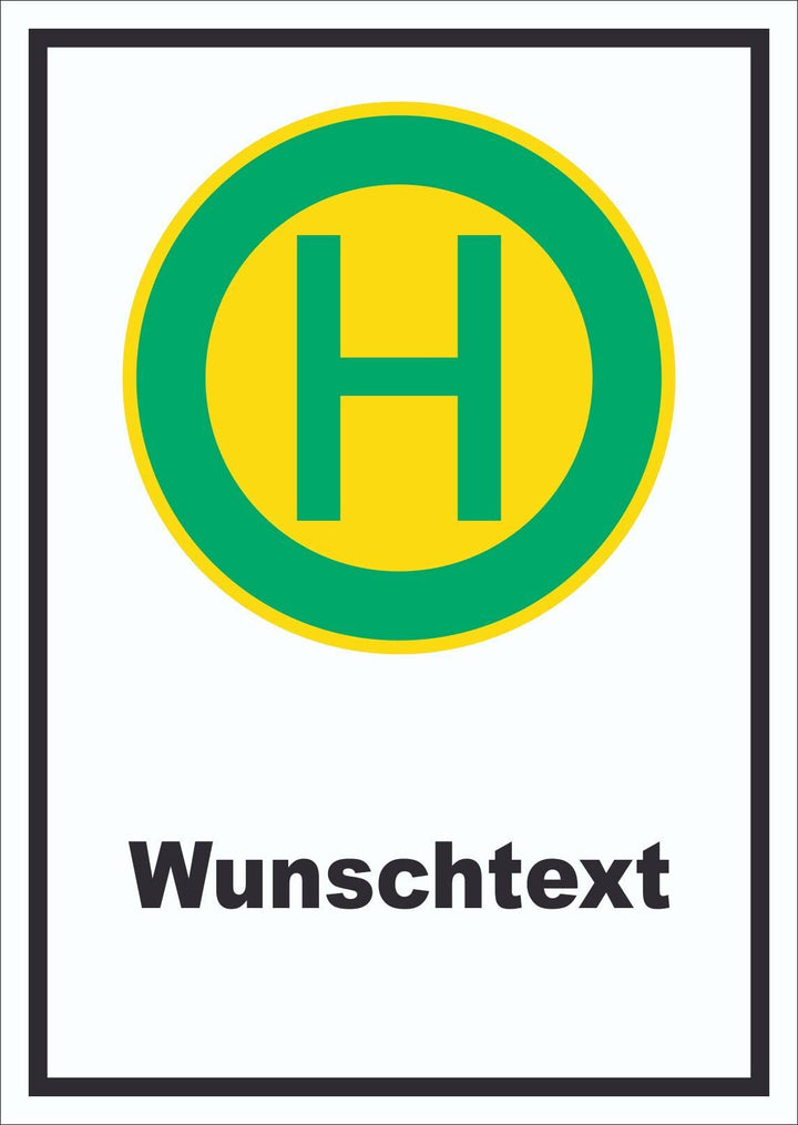 Schild Haltestelle mit Wunschtext hochkant A2 (420x594mm), A2 (420x594mm)