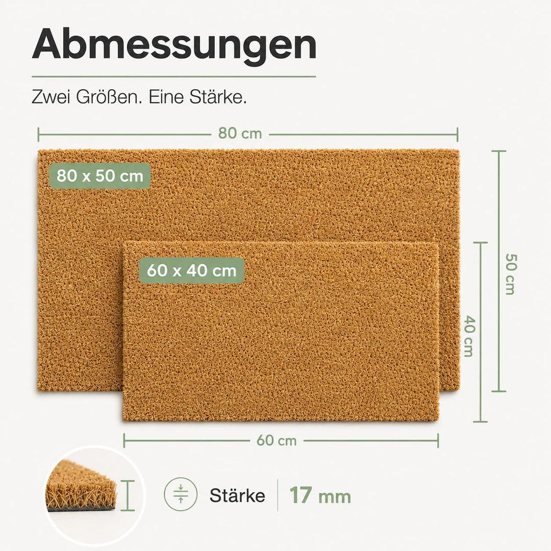 Entrando Fussmatte aus Kokos - optimale Türmatte für den Aussenbereich - rutschfest, wetterfest, für