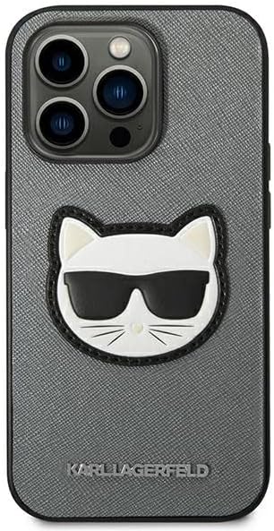 KARL LAGERFELD KLHCP14XSAPCHG hülle für iPhone 14 Pro Max 6,7" hardcase Silber/Silver Saffiano Choup
