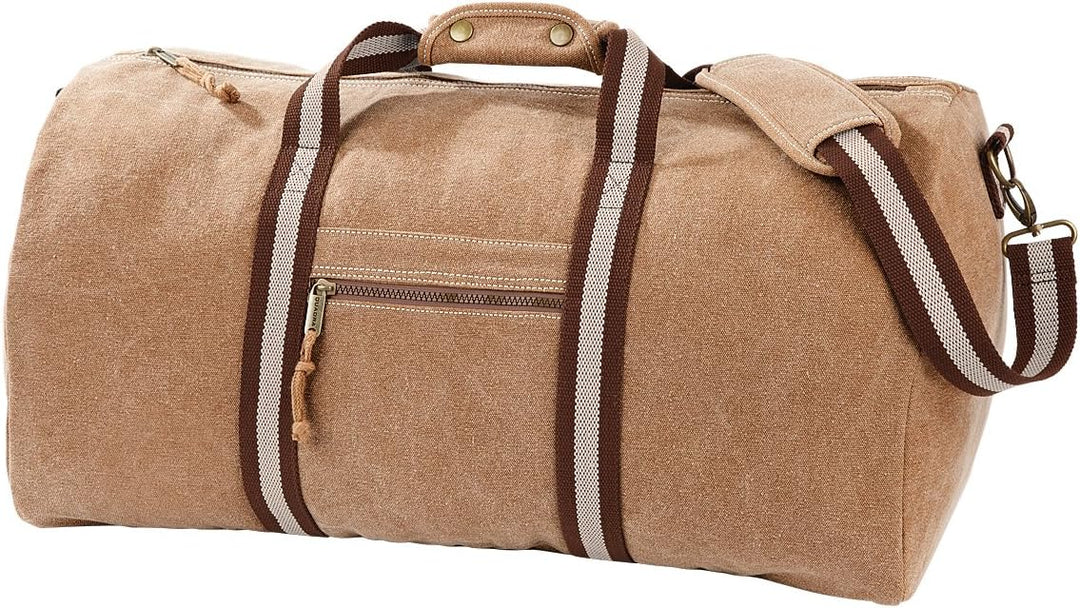 Quadra Vintage Canvas Holdall, Grösse:58 x 30 x 30 cm, Farbe:Vintage Light Grey 58 x 30 x 30 cm Vint