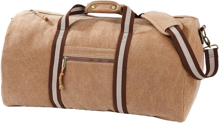 Quadra Vintage Canvas Holdall, Grösse:58 x 30 x 30 cm, Farbe:Vintage Light Grey 58 x 30 x 30 cm Vint