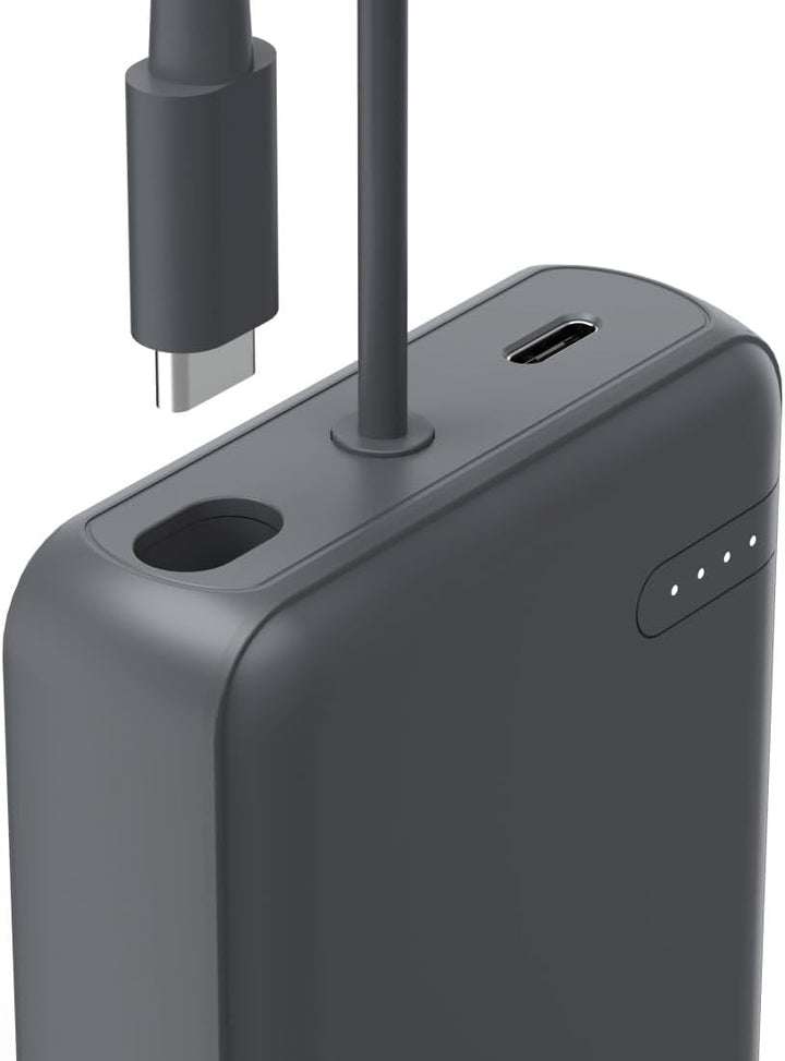 Hama Power Pack 10000mAh, mit festem USB C Kabel (externer Akku mit 2X USB C, zum mobilen Laden von