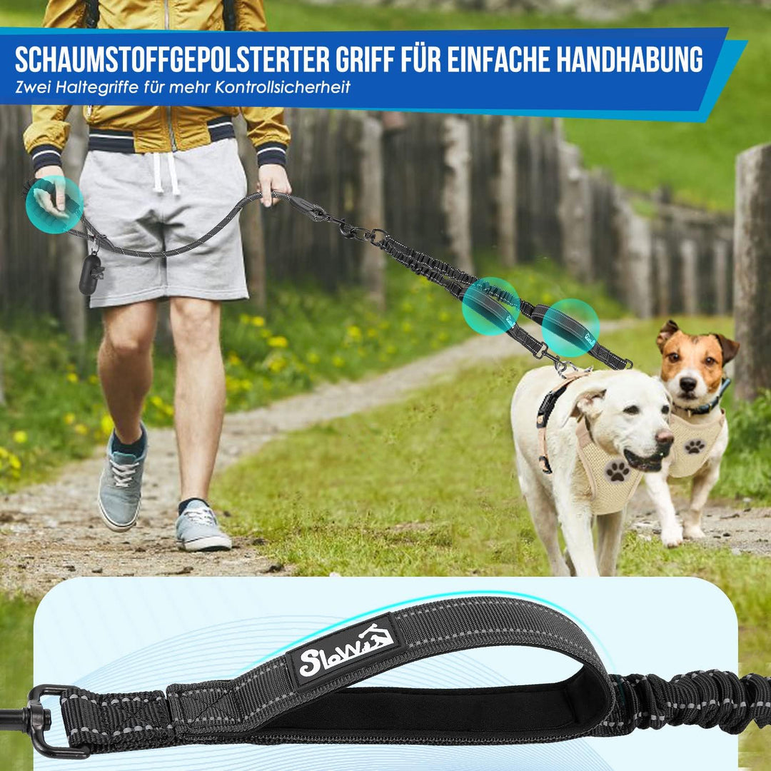 Eyein Doppelleine für 2 Hunde, Hundeleine für kleine und mittelgrosse Hunde, Flexible und reflektier
