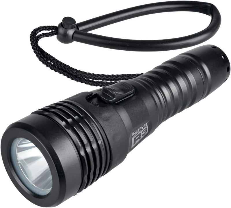 Seac Sub R3 SCUBA Tauchlampe, 1 LED, 400 Lumen, über Micro-USB aufladbar, Schwarz