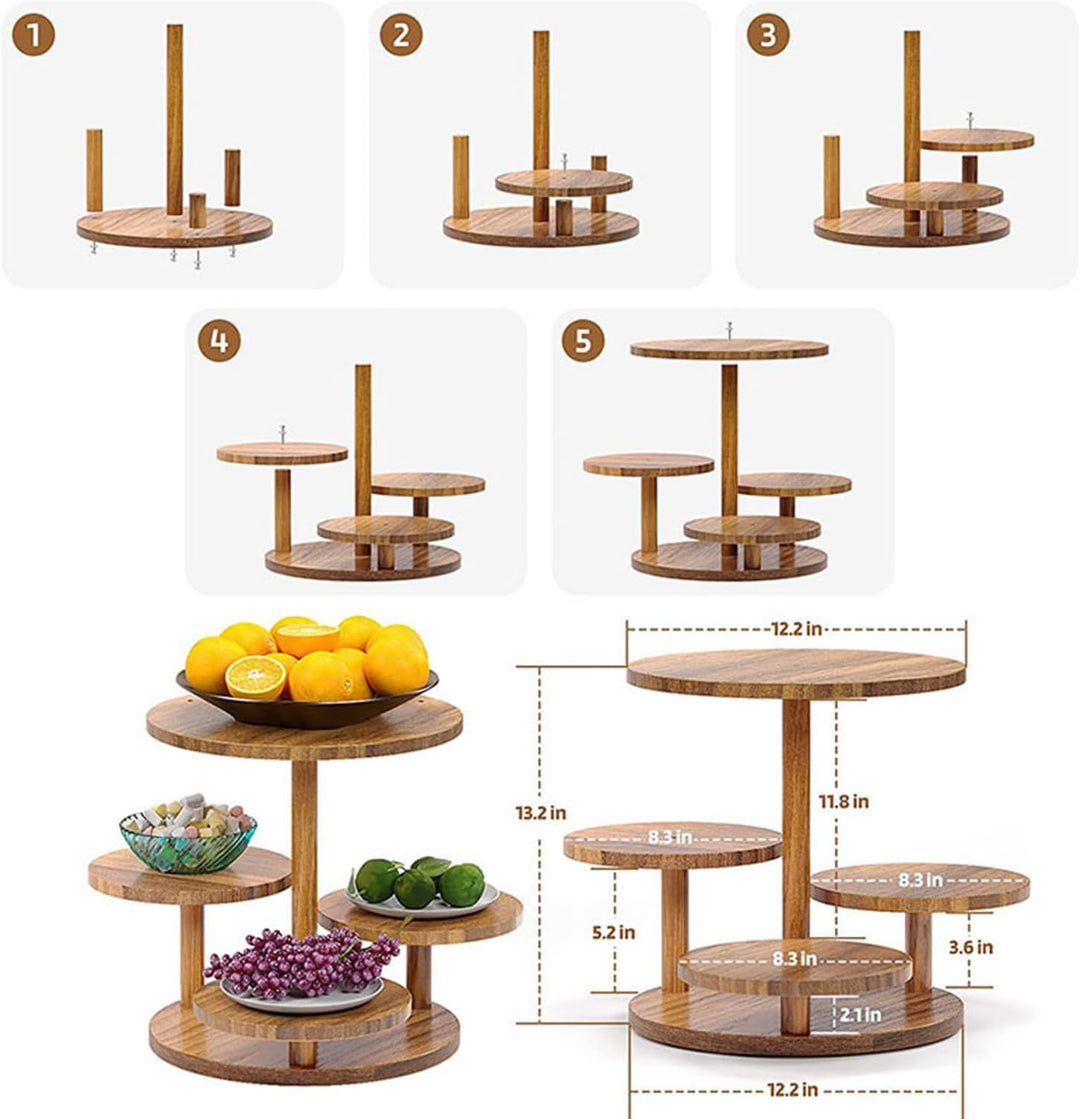 Etagere Tortenständer/Cupcake Ständer Aus Holz 4 Etagen,Desser Halter Turm Serviertablett Mit Mehrer