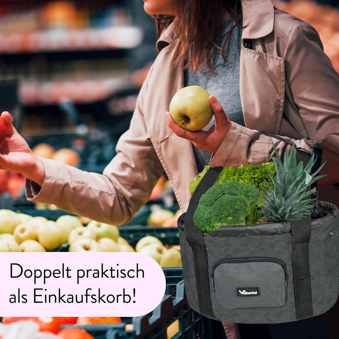 Valkental - Fahrradkorb für Hunde KLICKfix Kompatibel | Ideal als Einkaufskorb | Stabil und Sicher |