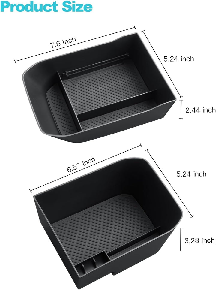 [2 Stück] CDEFG Kompatibel mit Kia EV3 2025 2026 Mittelkonsole Organizer + Armlehne Aufbewahrungsbox