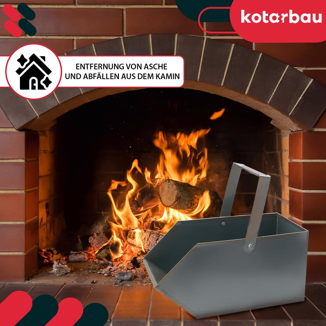 KOTARBAU Aschekasten Kohlenkasten Briketts Holz Koks Aschebehälter Kamingrill Zubehör Ascheschale Ko