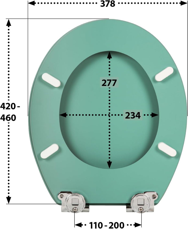 SITZPLATZ® WC-Sitz mit Absenkautomatik, Dekor Trend Grün, Soft Touch, Toilettensitz mit Holzkern, Fa