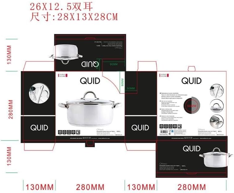 Quid Arcuisine Bräter mit Deckel 1L Messkanne 26 Zentimeter. Ottawa Typ 12 cm, 12 cm