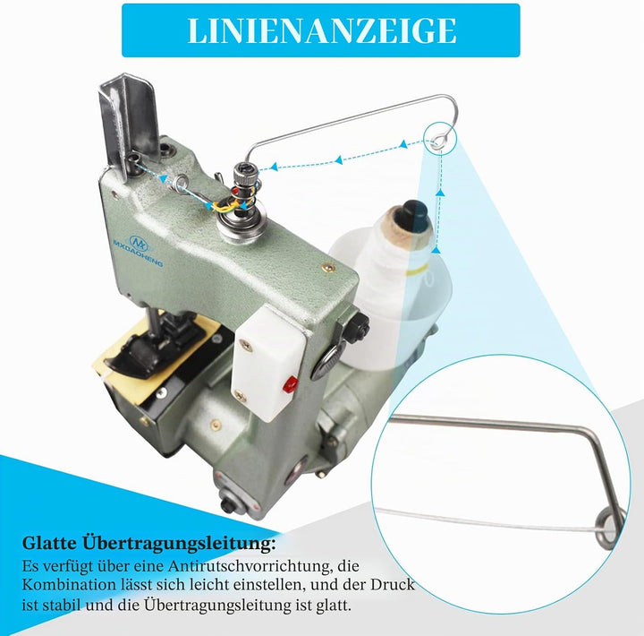 MXBAOHENG Sacknähmaschine Tragbare Nähmaschine für Säcke 220v Industrial Handnähmaschine Beutelversc