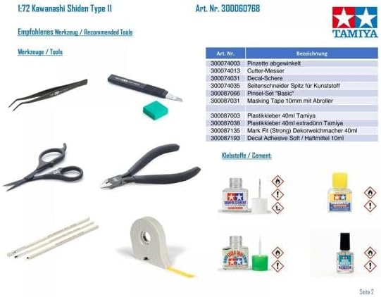 TAMIYA 300060768-1:72 Kawanashi Shiden Type 11, Militärflugzeug,Modellflugzeug,Standmodell,originalg