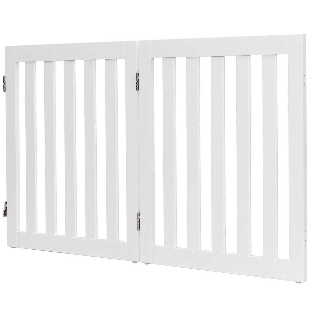 GYMAX 60 cm Hoch Hunde Absperrgitter, Faltbarer & Verstellbarer Schutzgitter mit 360° Hardware-Schar