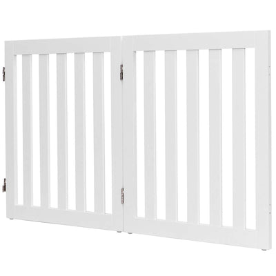 GYMAX 60 cm Hoch Hunde Absperrgitter, Faltbarer & Verstellbarer Schutzgitter mit 360° Hardware-Schar