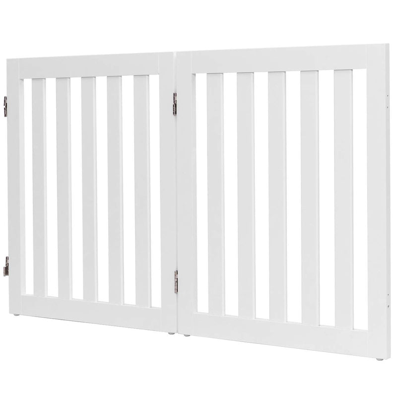 GYMAX 60 cm Hoch Hunde Absperrgitter, Faltbarer & Verstellbarer Schutzgitter mit 360° Hardware-Schar